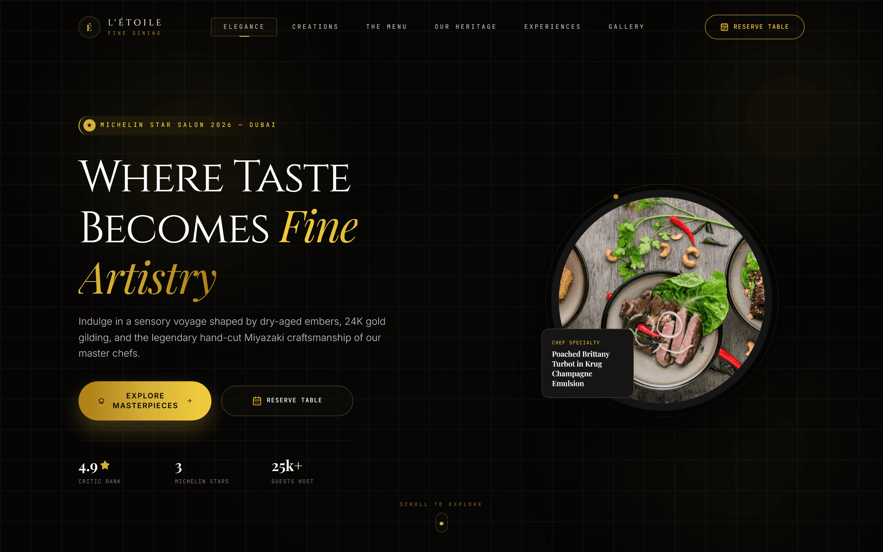 لقطة شاشة لمشروع Golden Restaurant Menu